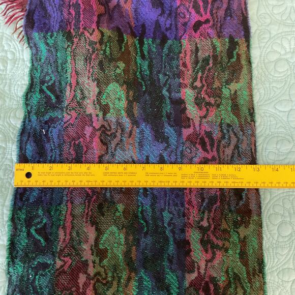 Womens Fringed Oil Slick style Snakeskin print scarf rectangle 62 x 13 - Picture 7 of 7